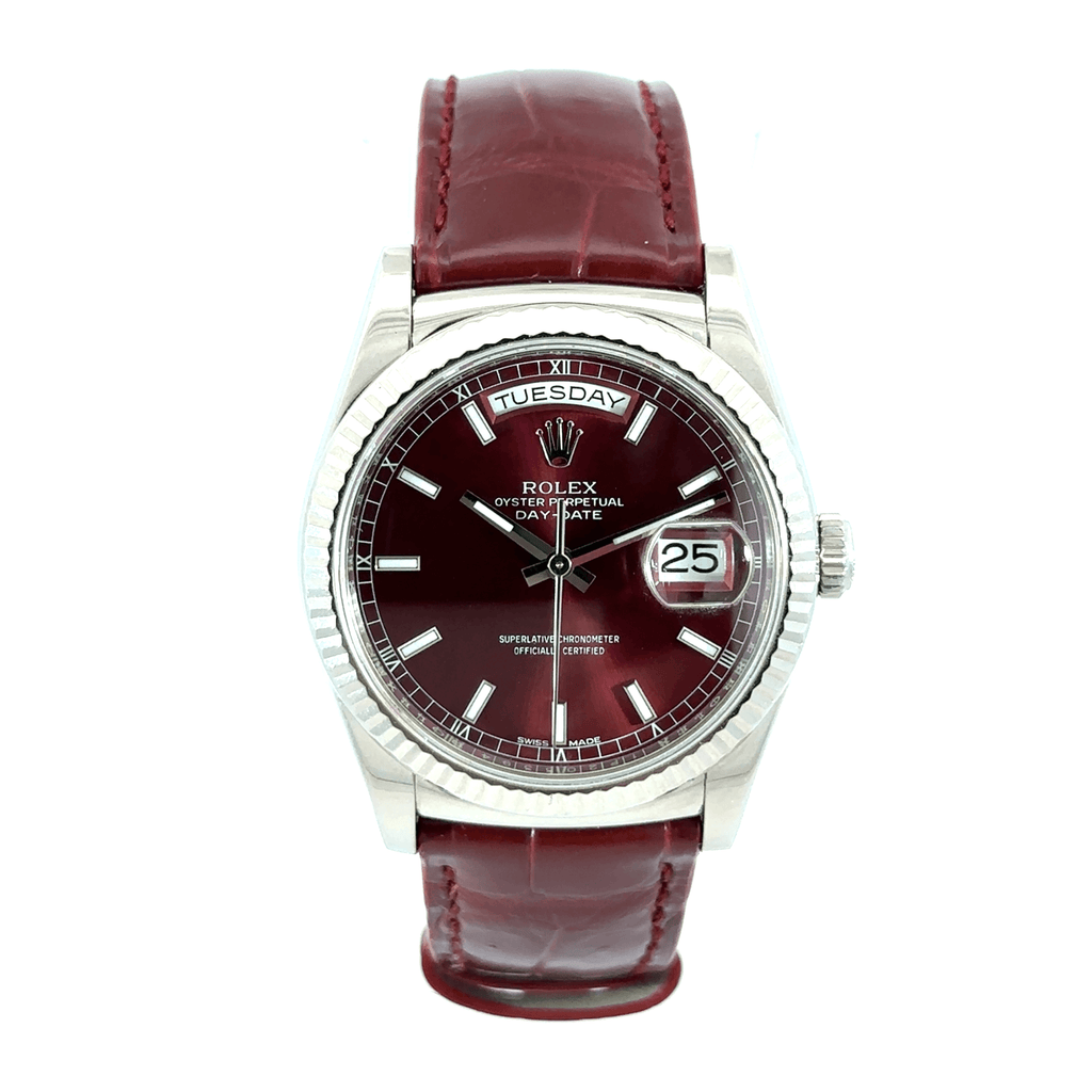 18k White Gold Rolex Day Date Jack Sutton Fine Jewelry 