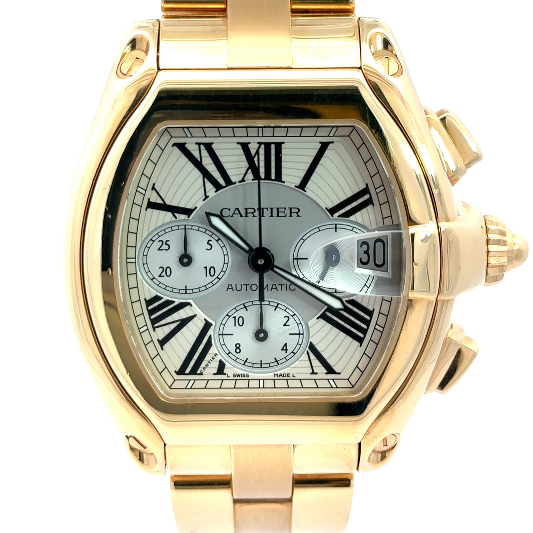 Cartier roadster chronograph 18k yellow gold best sale