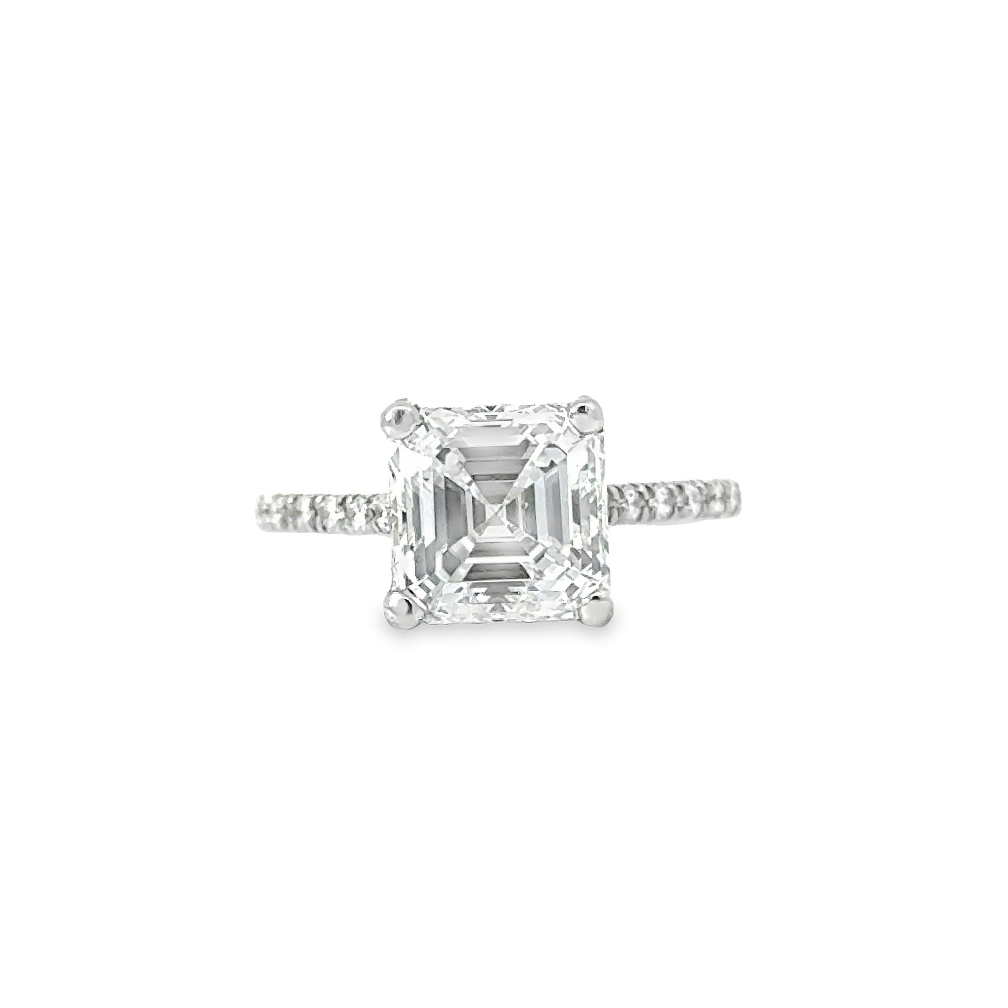 Platinum 3.70CTW Ascher Engagement Ring