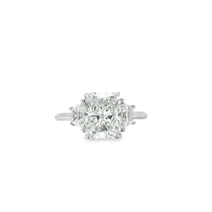 Platinum 3.03CTW Three Stone Engagement Ring