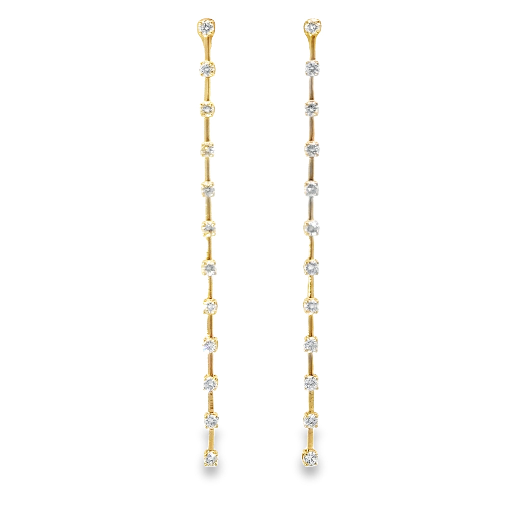 14k Yellow Gold Lab Grown Diamond Drop Earrings