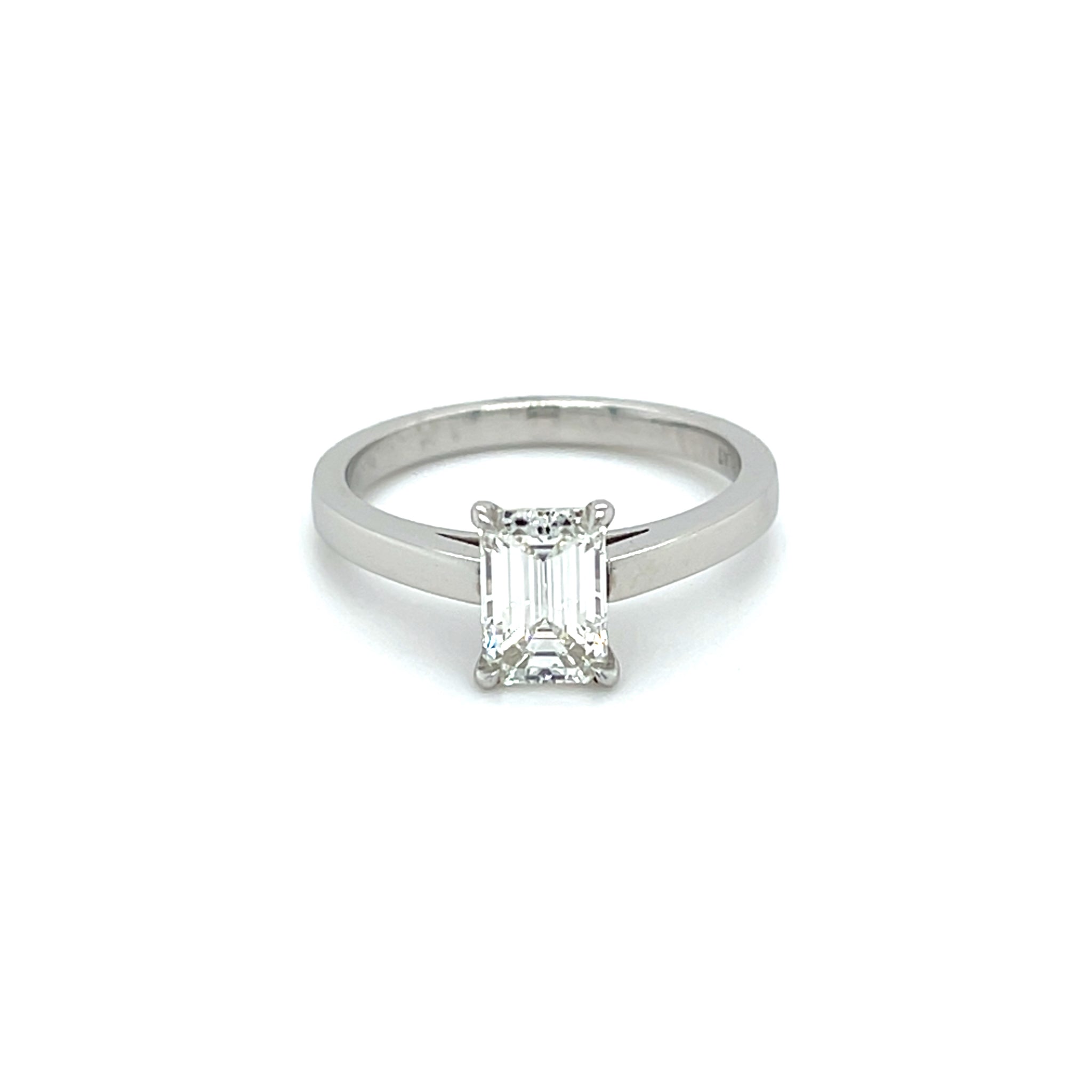 Platinum 1.01ct Emerald Cut Diamond Solitaire Ring