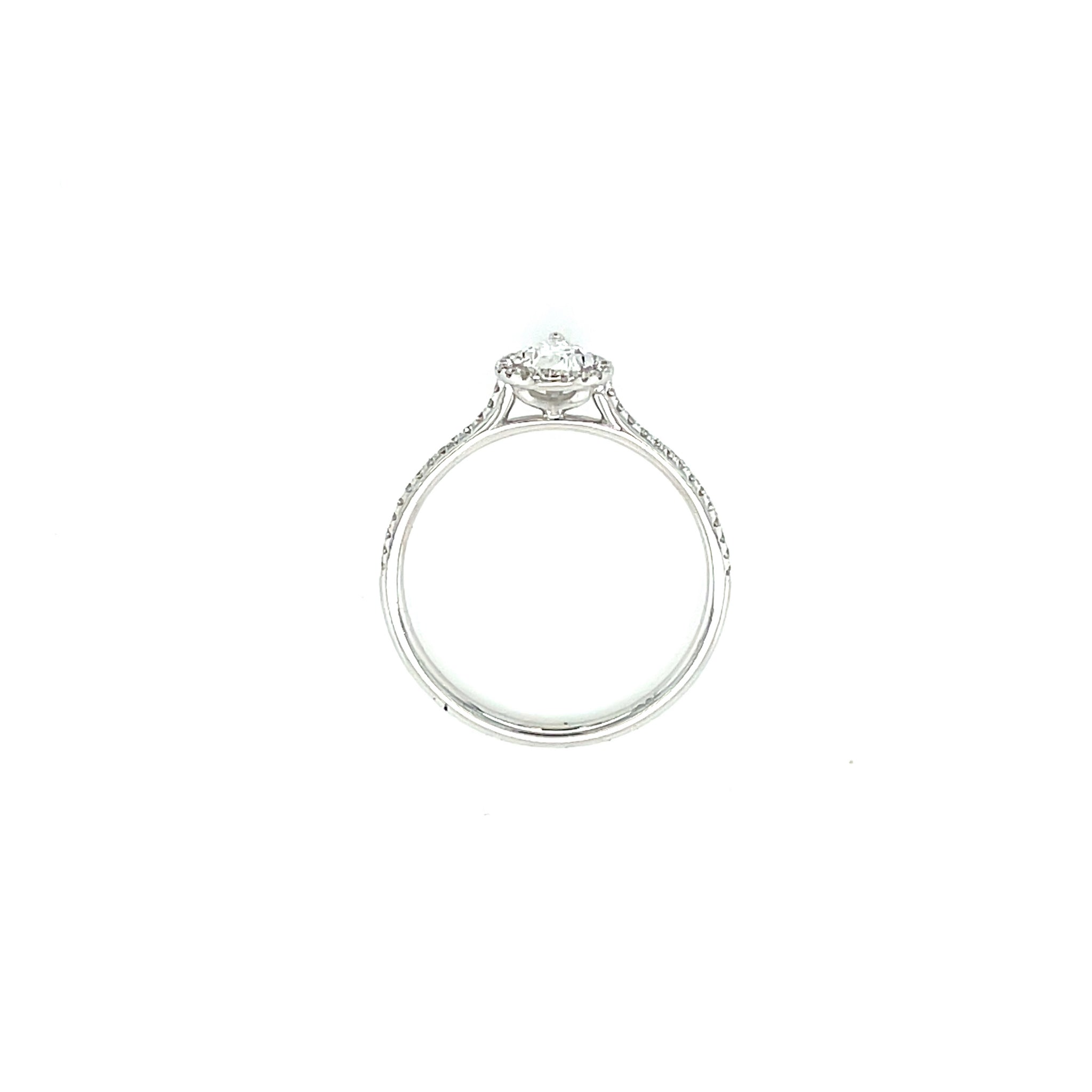 14k White Gold .51ct Pear Shape Diamond Halo Ring
