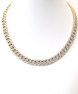 18k Yellow Gold 16.5" 22.05ctw Diamond Curb Link Necklace