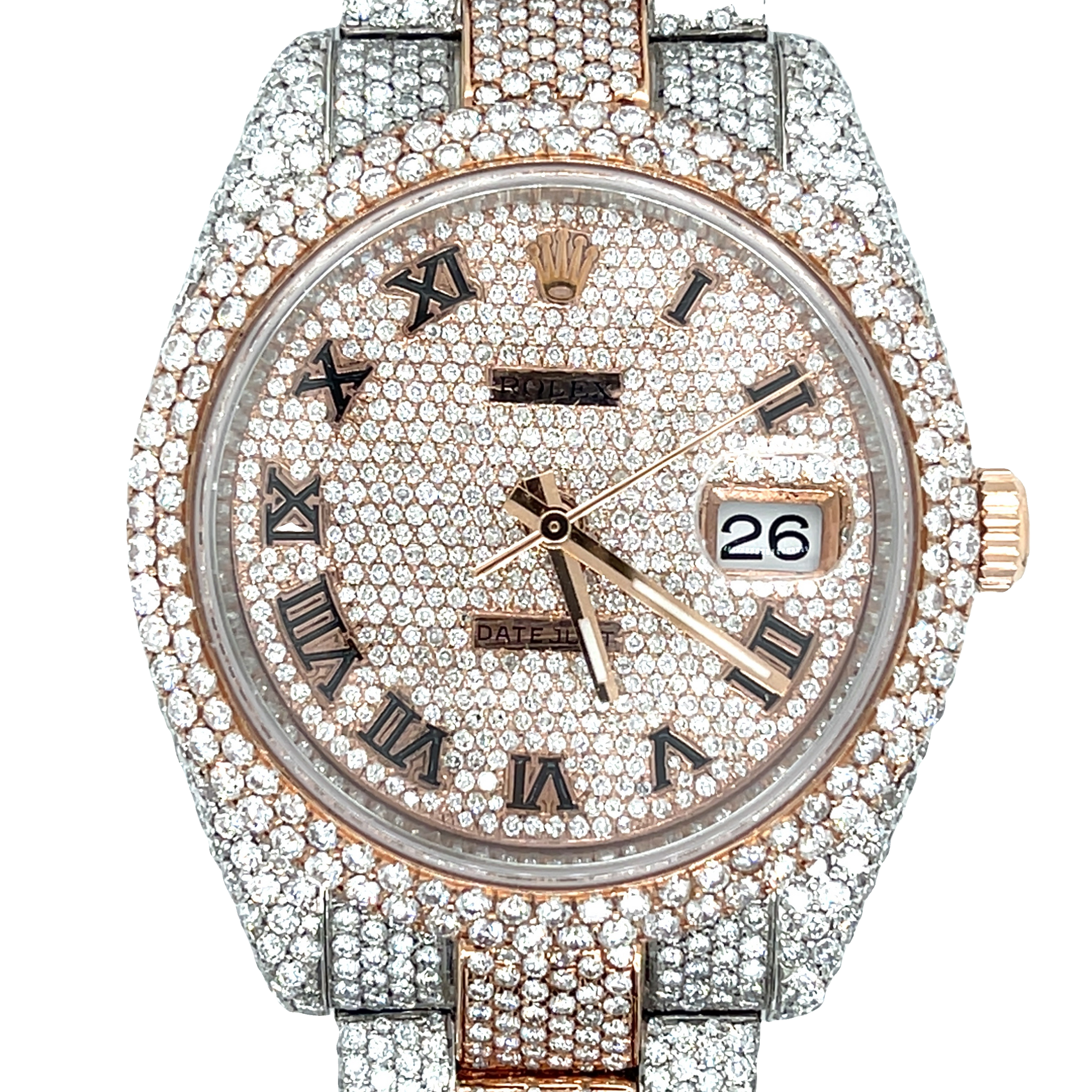 Stainless Steel & 18k Rose Gold Rolex Datejust 41 All Diamond