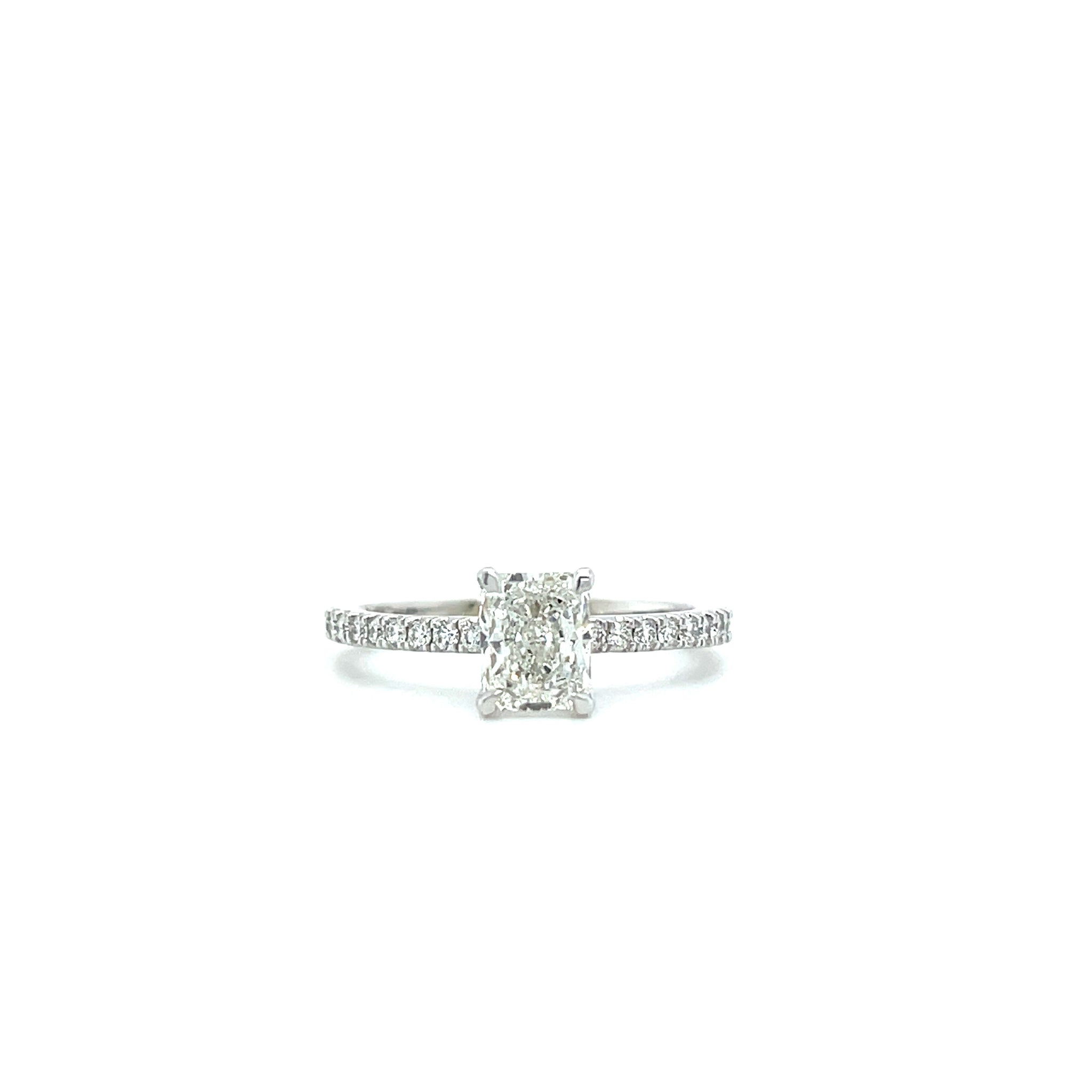 14k White Gold 1.01ct Radiant Diamond Solitaire Ring