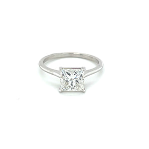 14k White Gold 1.70ct Princess Cut Diamond Solitaire Ring