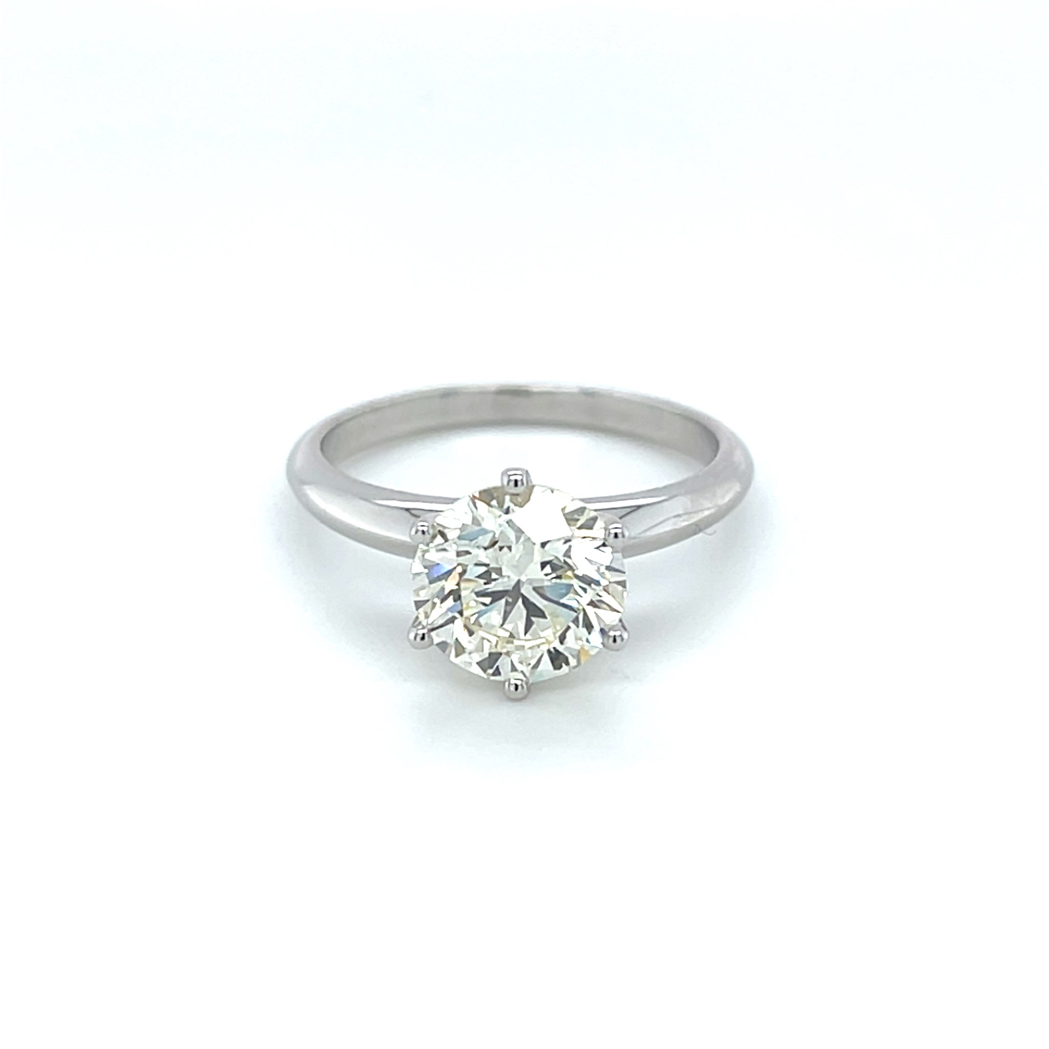 14k White Gold 2.21ct Round Brilliant Diamond Solitaire Ring