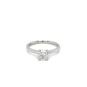 14k White Gold 1.01ct Cushion Diamond Solitaire Ring