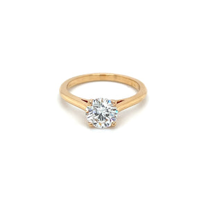 18k Rose Gold 1.01ct Round Brilliant Diamond Solitaire Ring