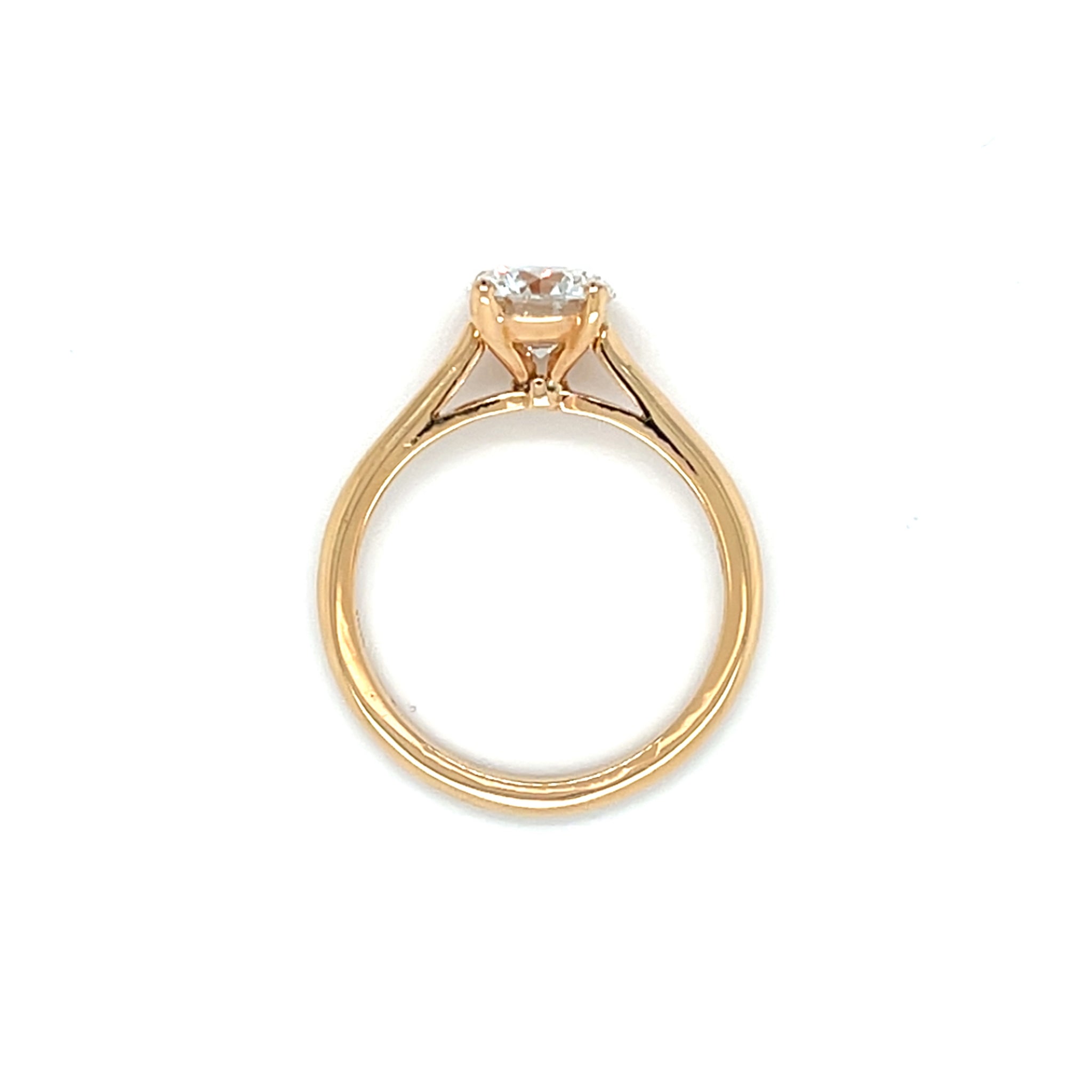 18k Rose Gold 1.01ct Round Brilliant Diamond Solitaire Ring