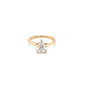18k Rose Gold 1.01ct Pear Shape Diamond Solitaire ring