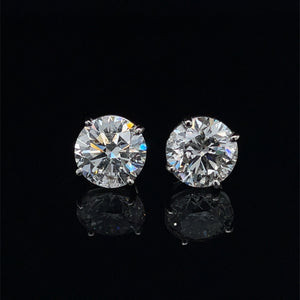 14k White Gold 7.11ctw Diamond 4-Prong Stud Earrings