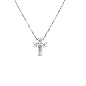 Platinum 1.20ctw 6-Stone Diamond Cross Pendant