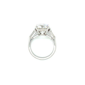 Platinum 5.00ct Round Brilliant Tapered Baguette Diamond Accent Ring