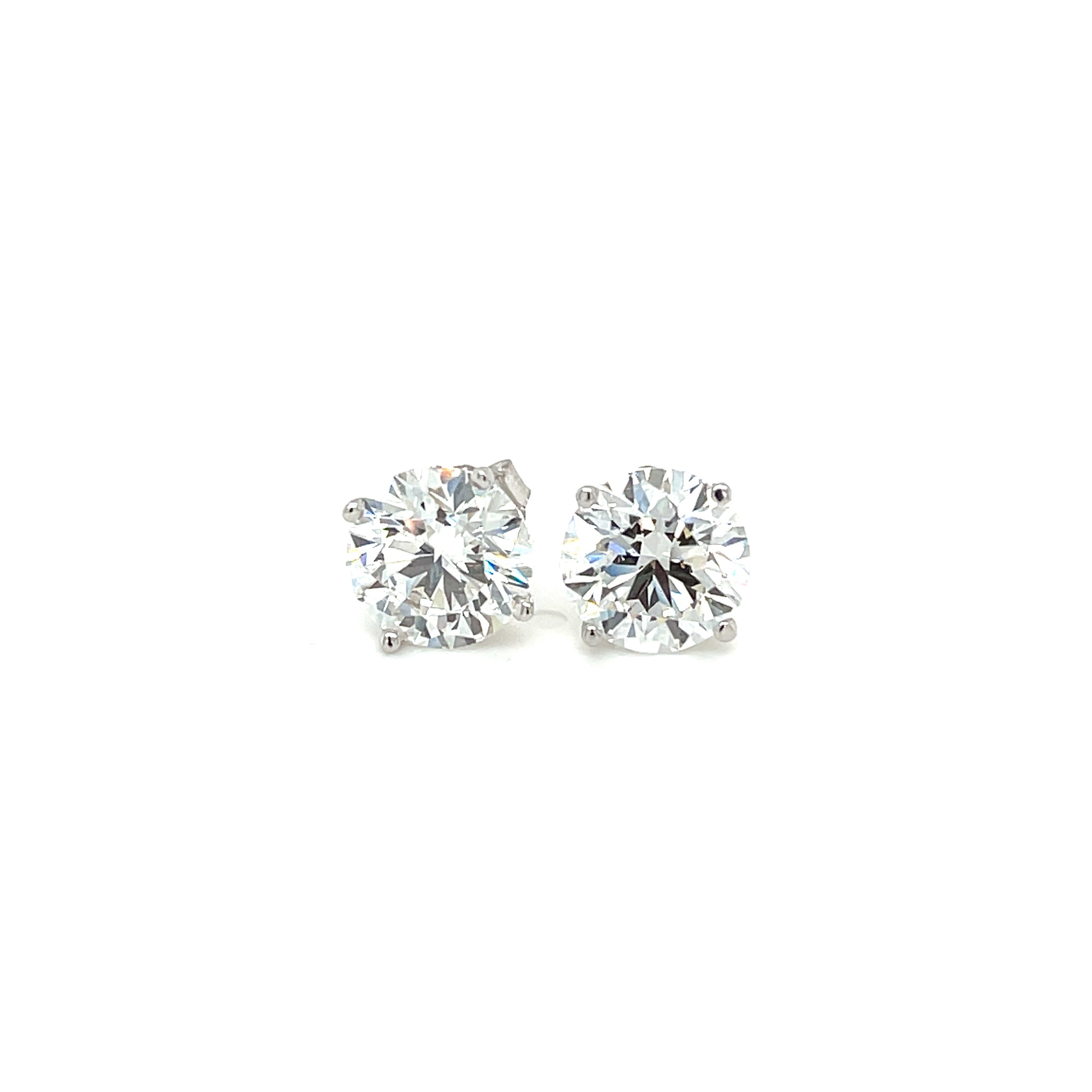 14k White Gold 5.09ctw Lab Grown Round Brilliant Cut Diamond Earrings