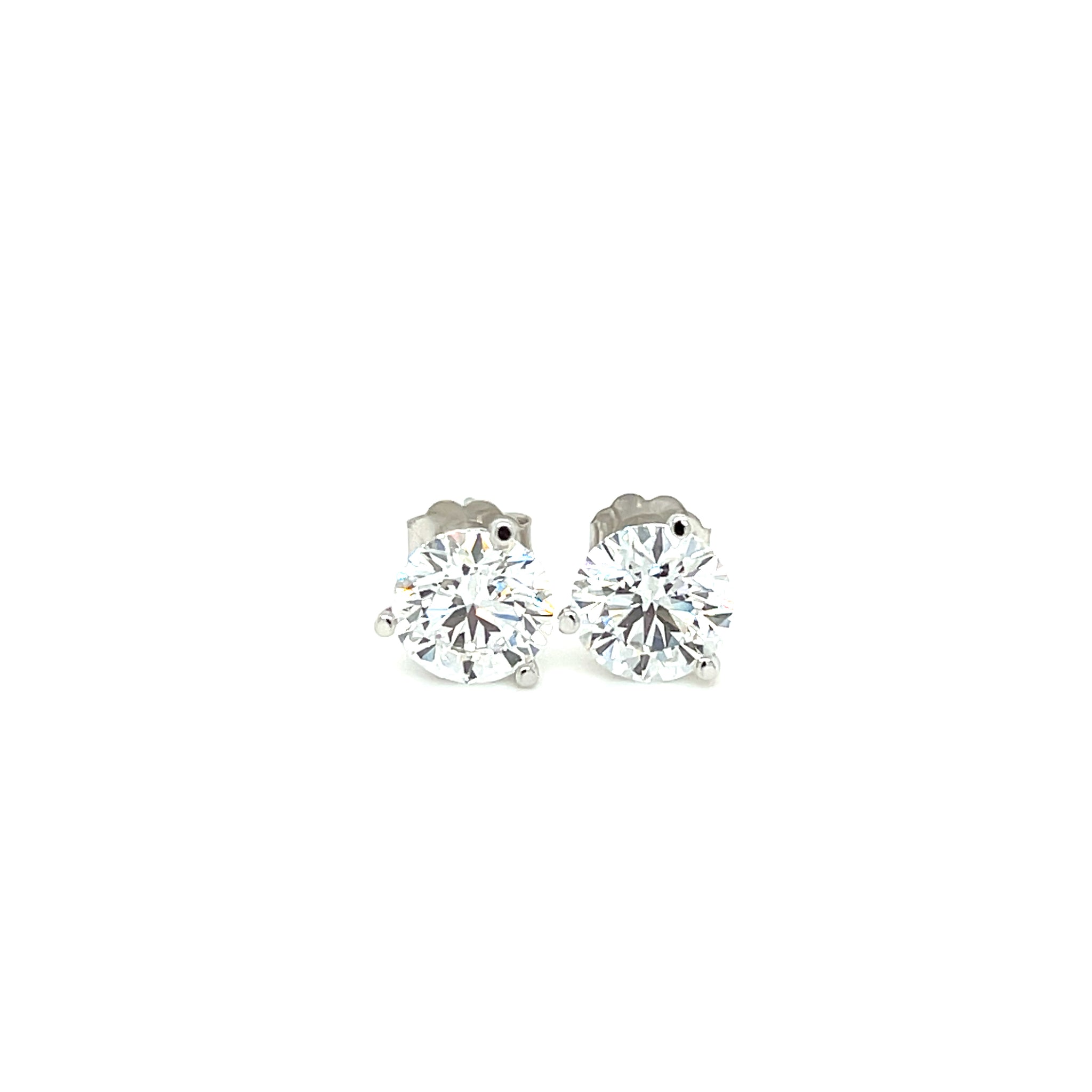 14k White Gold 3.04ctw Lab Grown Round Brilliant Cut Diamond Earrings