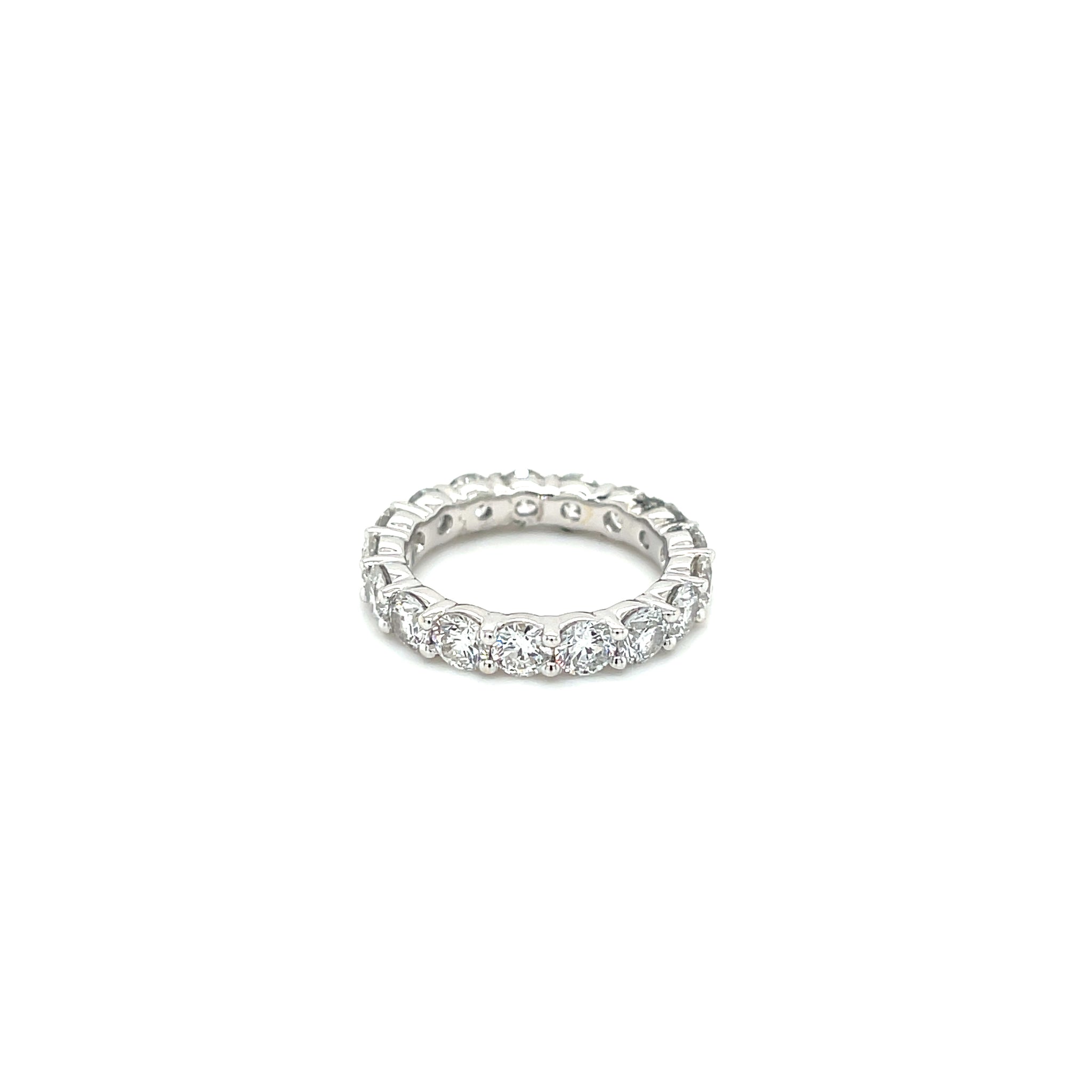 14k White Gold 3.45ctw Lab Grown Round Brilliant Cut Eternity Diamond Ring
