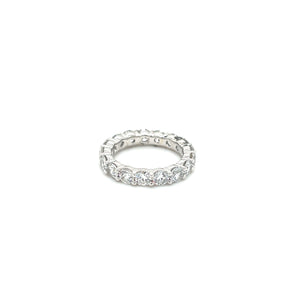 14k White Gold 3.45ctw Lab Grown Round Brilliant Cut Eternity Diamond Ring