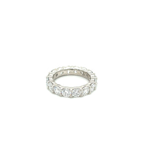 14k White Gold 4.90ctw Lab Grown Round Brilliant Cut Eternity Diamond Ring