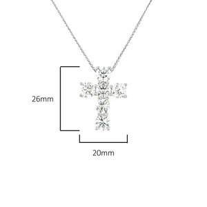 Platinum 6.07ctw 6-Stone Diamond Cross Pendant