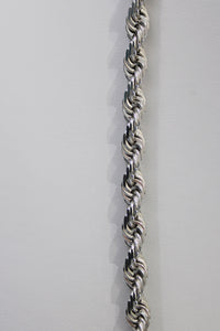14k White Gold 20" 5mm Diamond Cut Rope Chain