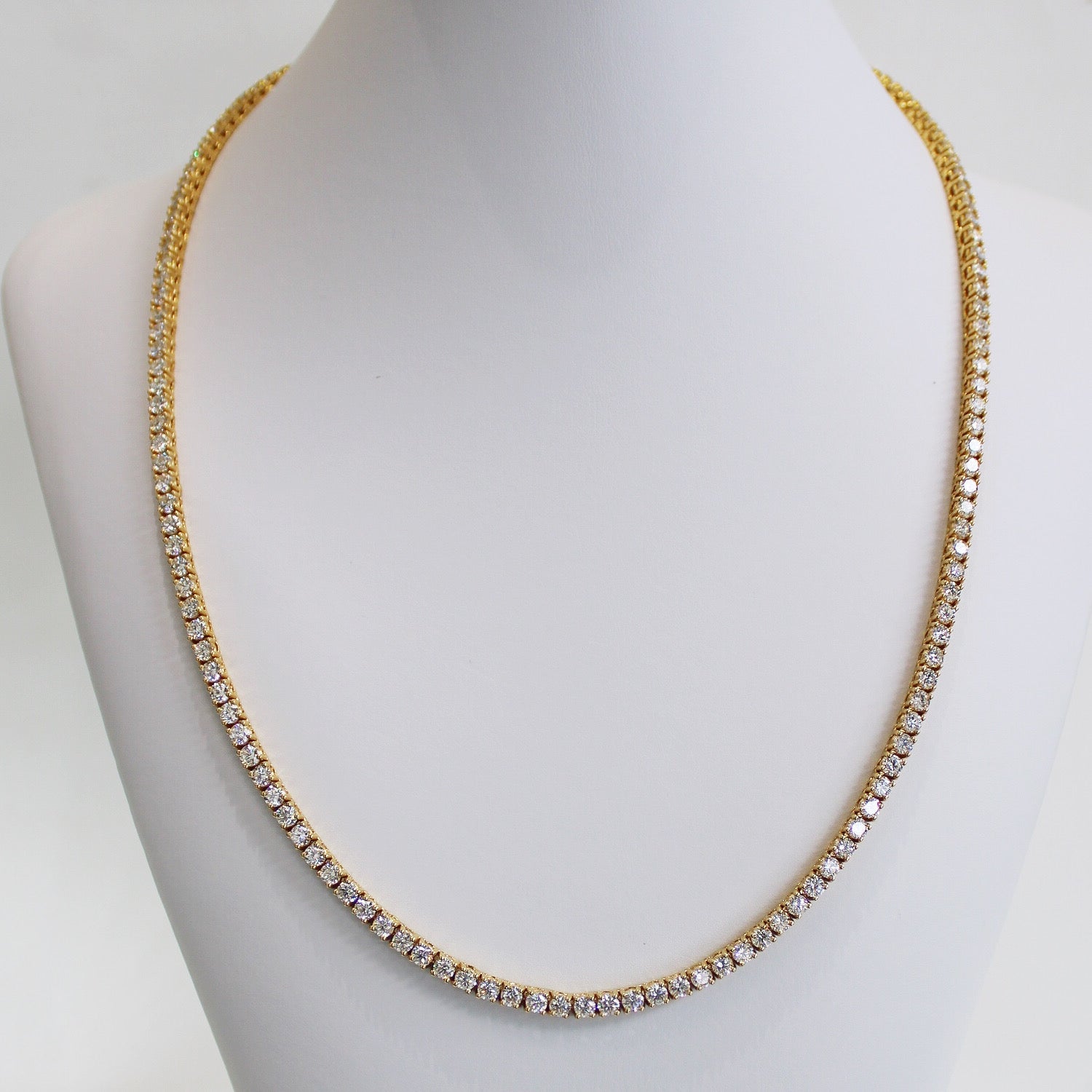 3mm Round Cut Moissanite Diamond Tennis Necklace 14K Yellow Gold Finish |  eBay