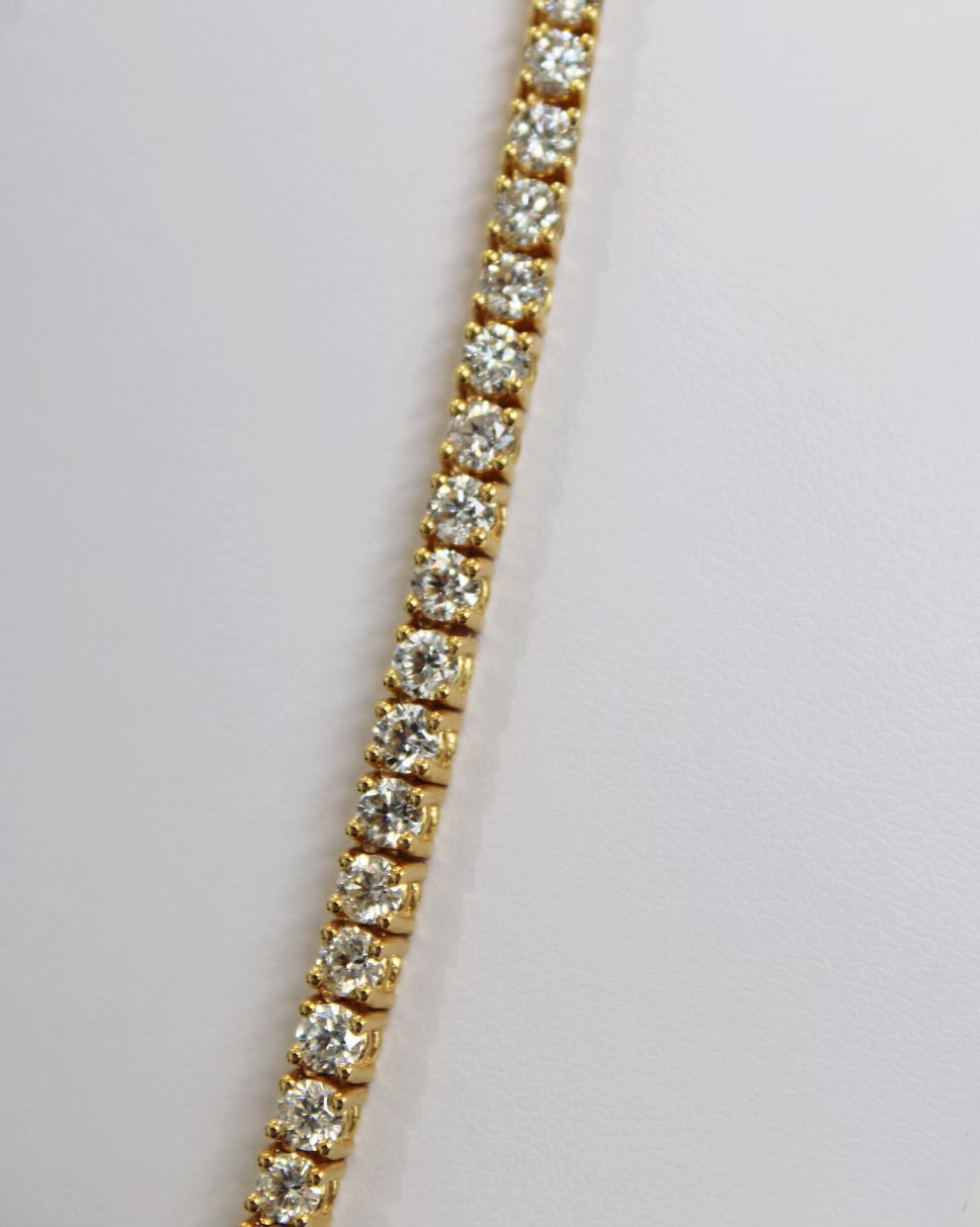 14k Yellow Gold 21" 23.50ctw Diamond Tennis Necklace