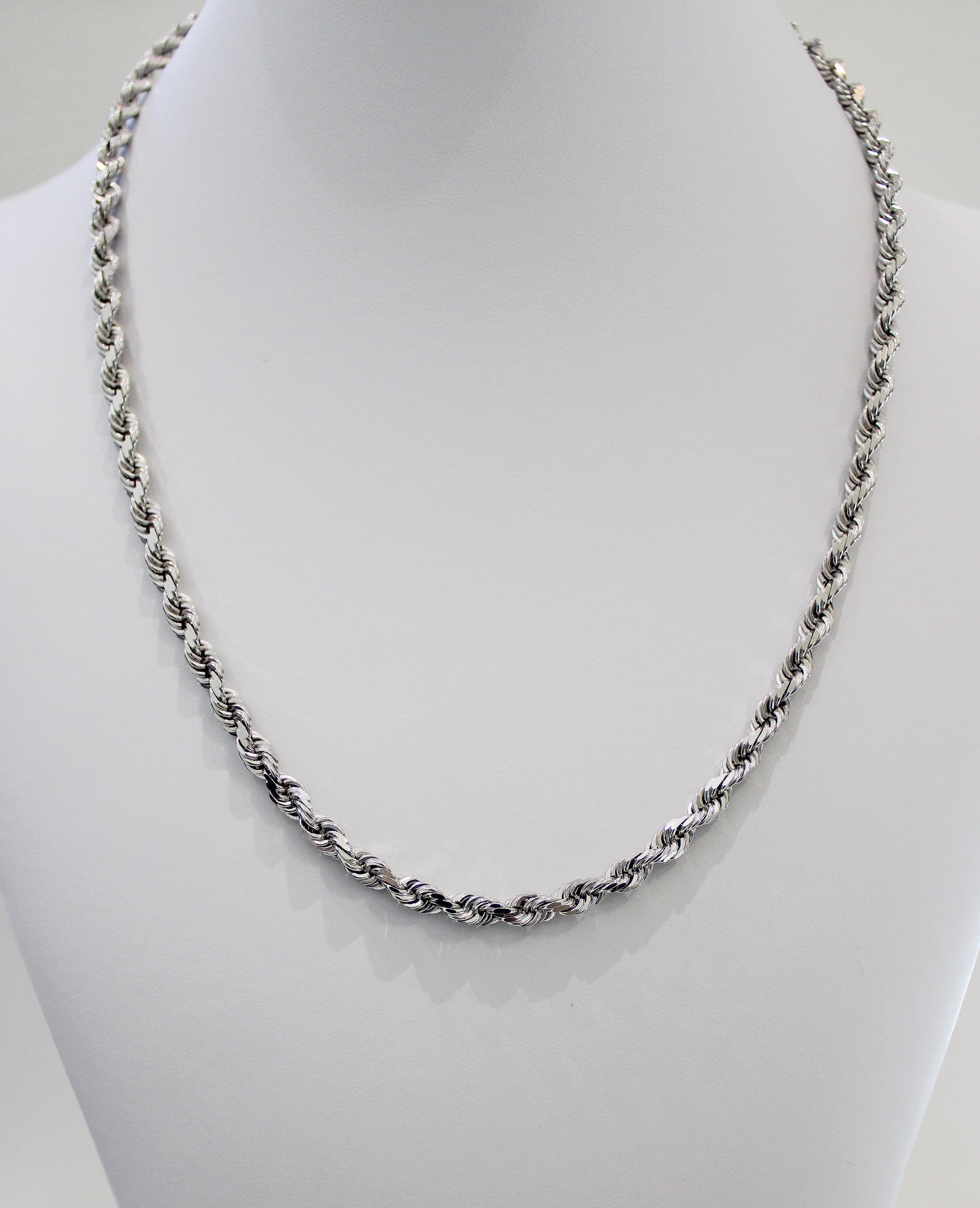 14k white gold diamond cut chain Clearance