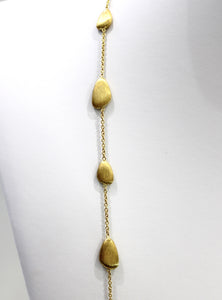 14k Yellow Gold 27.5" Satin Station Necklace
