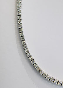 14k White Gold 20" 15.60ctw Diamond Tennis Necklace