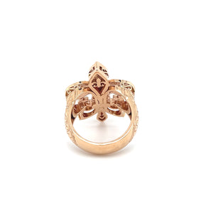 14k Rose Gold 1.34ctw Medium Pave Diamond Fleur de Lis Ring