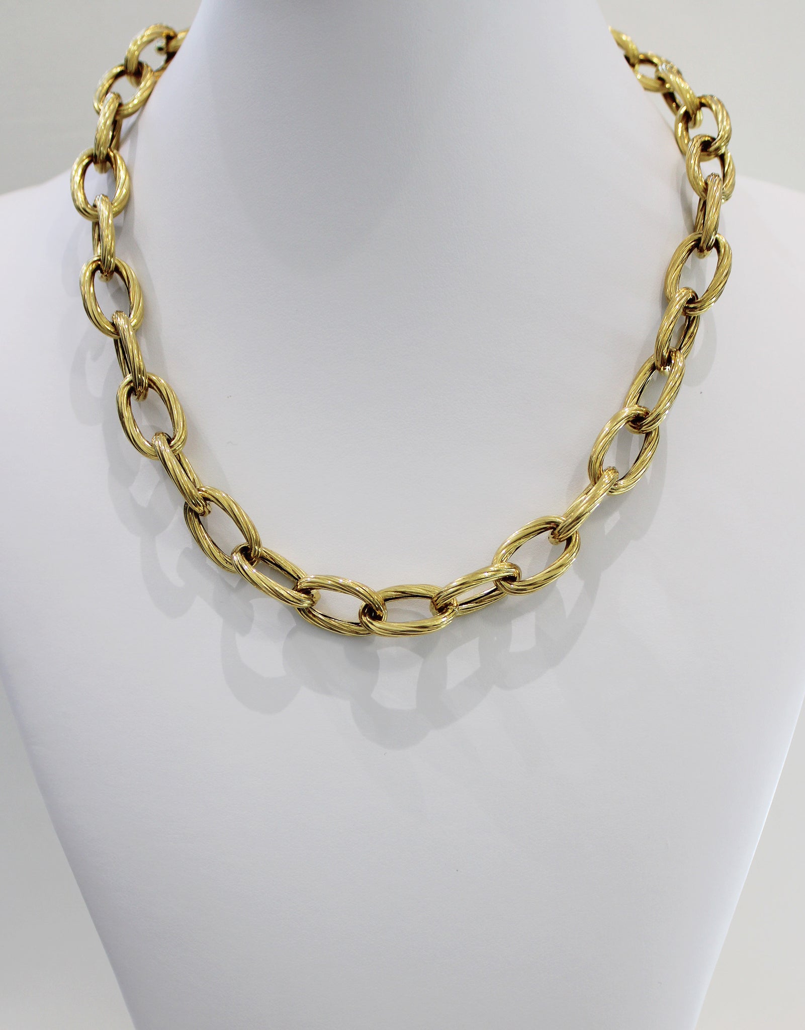 14k Yellow Gold 18" Oval Link Necklace